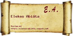 Elekes Abiáta névjegykártya